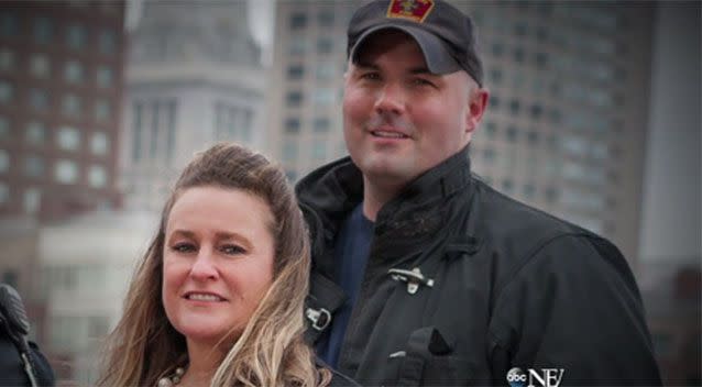 Roseann Sdoia is now engaged to the firefighter who helped save her, Mike Materia. Source: ABC