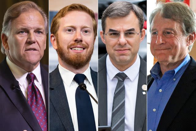 <p>Sam Wolfe/Bloomberg via Getty; Michael Brochstein/Sipa via AP Images; Bill Clark/CQ Roll Call via AP Images; Bill Pugliano/Getty</p> Mike Rogers, Peter Meijer, Justin Amash and Sandy Pensler are the top candidates in the Michigan GOP Senate primary