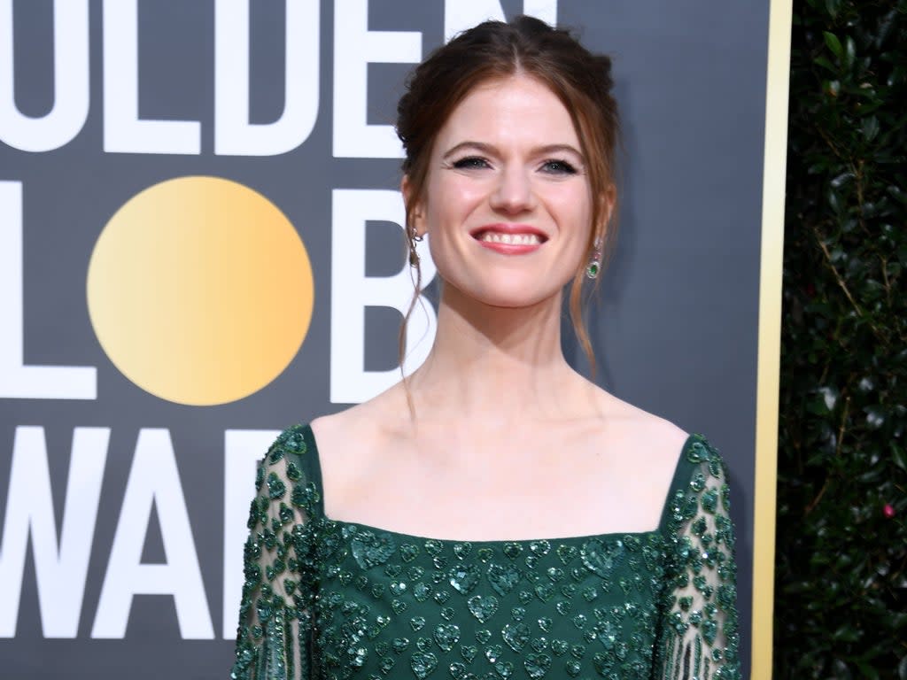 Actress Rose Leslie arrives for the 77th annual Golden Globe Awards on January 5, 2020, at The Beverly Hilton hotel (AFP via Getty Images)