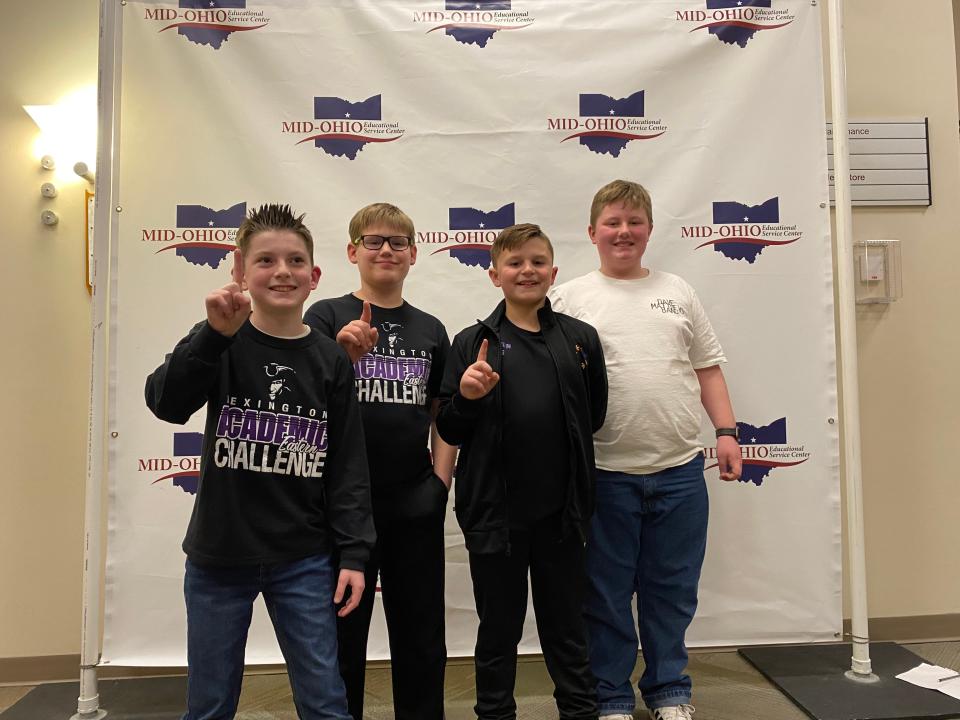 Lexington Eastern A team won the fifth grade match with their team composed of Carter G., Aaron H., David S. and Coulter S.