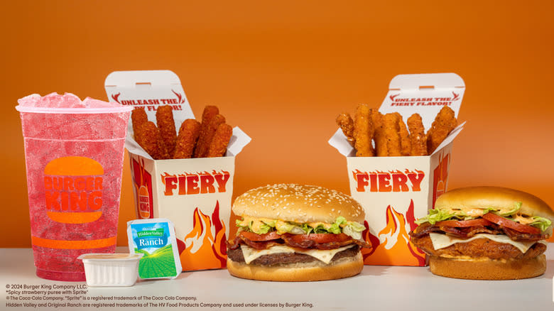 Burger King Fiery Menu items