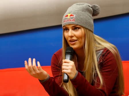 Alpine Skiing - FIS Alpine Skiing World Cup - Women's downhill - Zauchensee, Austria - 12/01/17 - U.S. skier Lindsey Vonn during a news conference. REUTERS/Leonhard Foeger