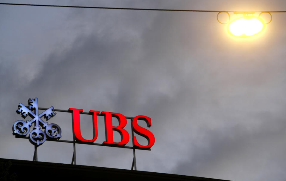 The logo of Swiss bank UBS is seen at a branch office in Zurich, Switzerland June 22, 2020. REUTERS/Arnd Wiegmann