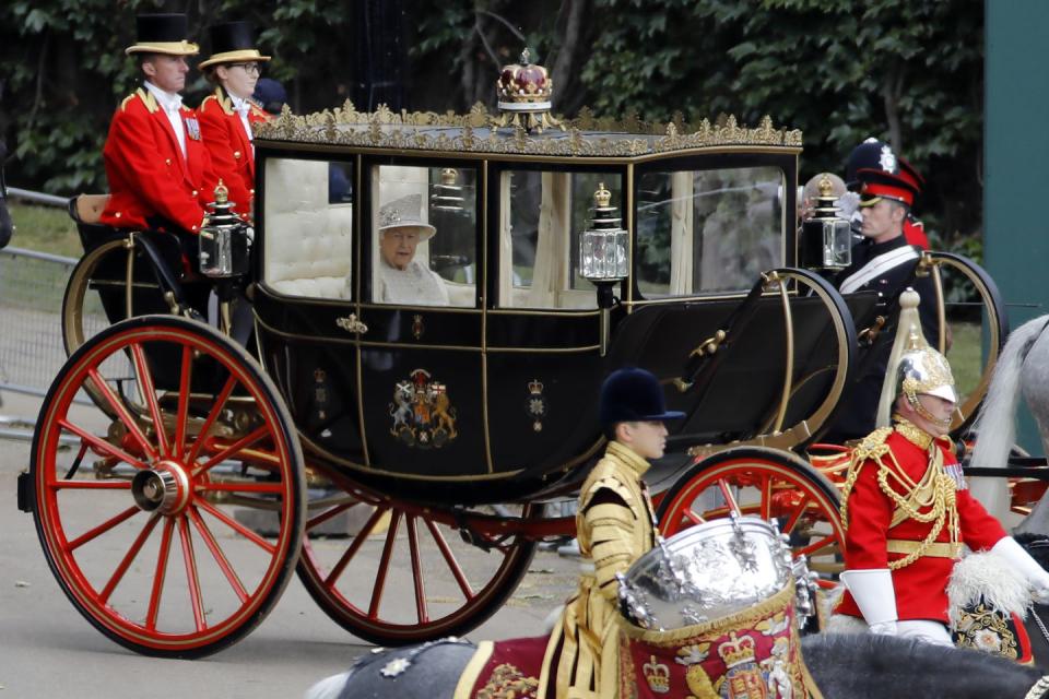 Queen Elizabeth II arrived in a familiar coach.