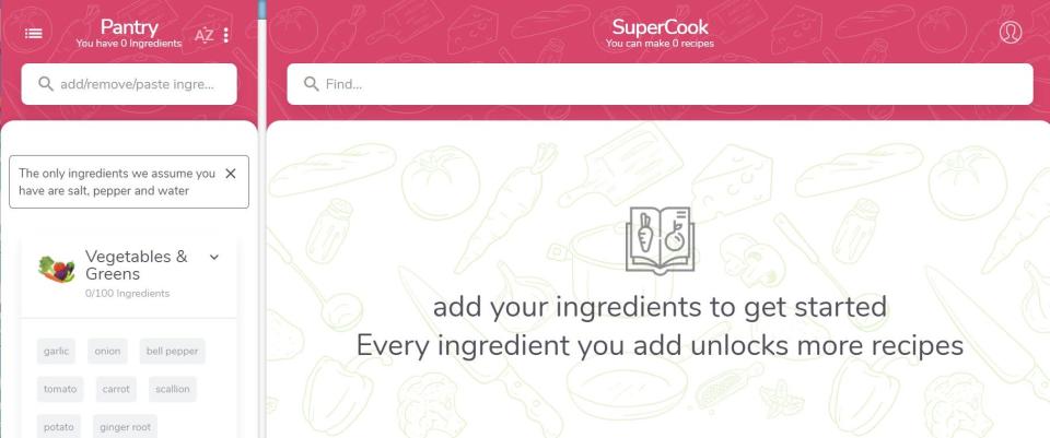 Supercook.com will show you a list of recipes using only what you have available in the pantry.