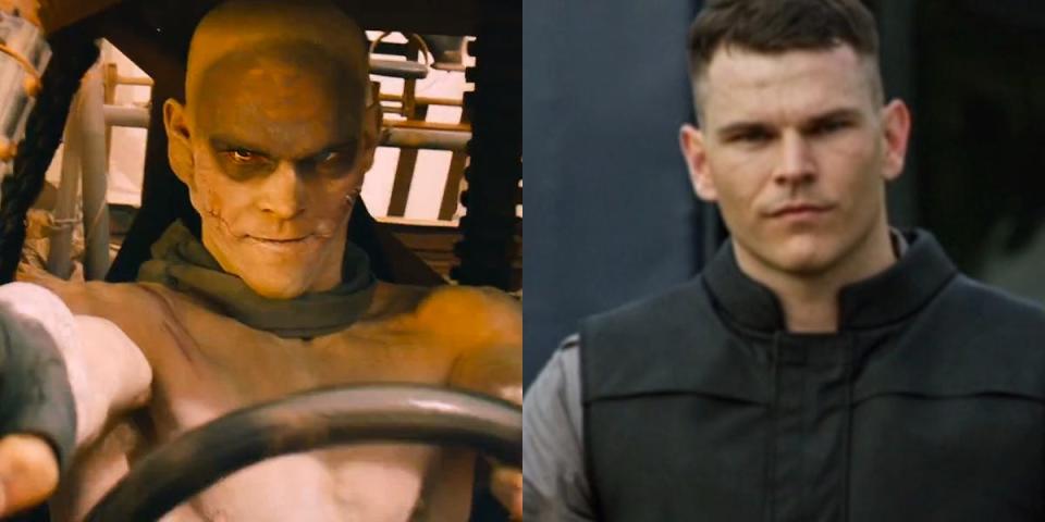 On the left: Josh Helman as Slit in "Mad Max: Fury Road." On the right: Helman as William Stryker in "X-Men: Apocalypse."