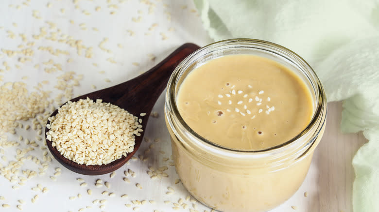 Tahini sauce with seeds