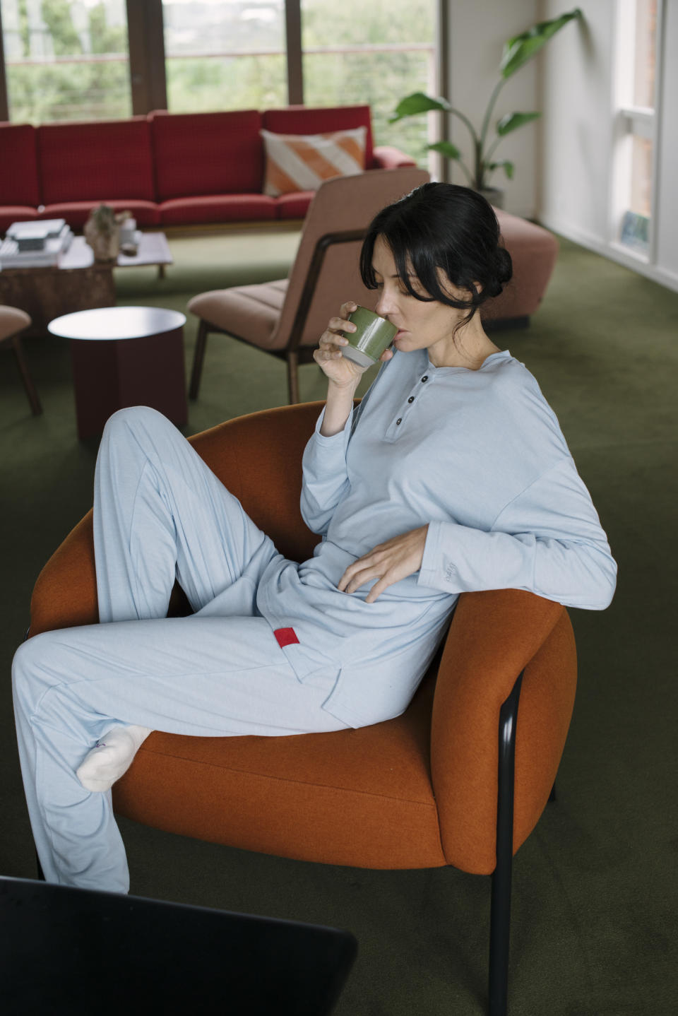 Model wearing Paire loungewear