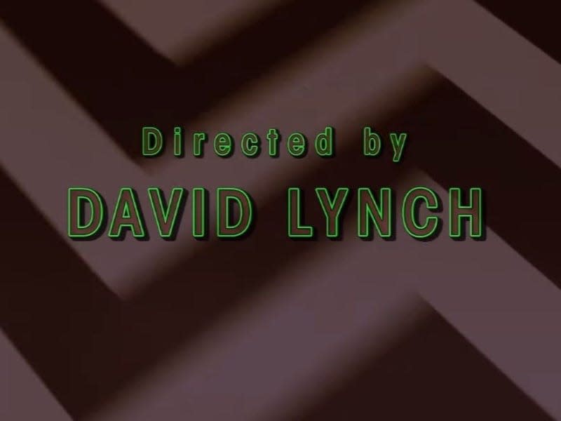 The "Directed by David Lynch" title card in "Twin Peaks."