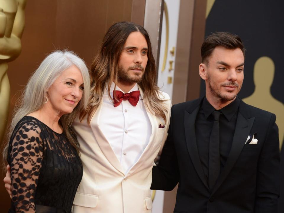 Jared Leto with his mother Constance and brother Shannon at the 2014 Oscars.