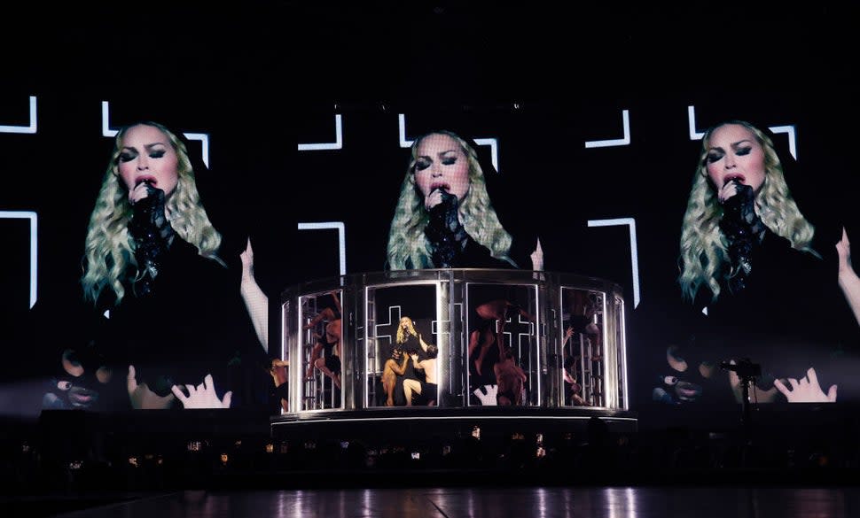 NEW YORK, NEW YORK - DECEMBER 14: (Exclusive Coverage) Madonna performs during 