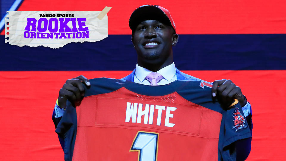 Matt Harmon illustrates how rookie linebacker Devin White could return the Buccaneers' defense to its former glory on the latest Rookie Orientation. (Photo by Andy Lyons/Getty Images)