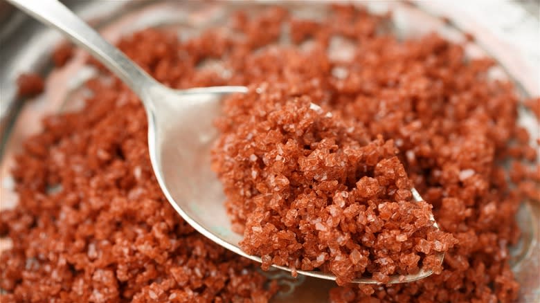 Bowl of alaea red Hawaiian salt
