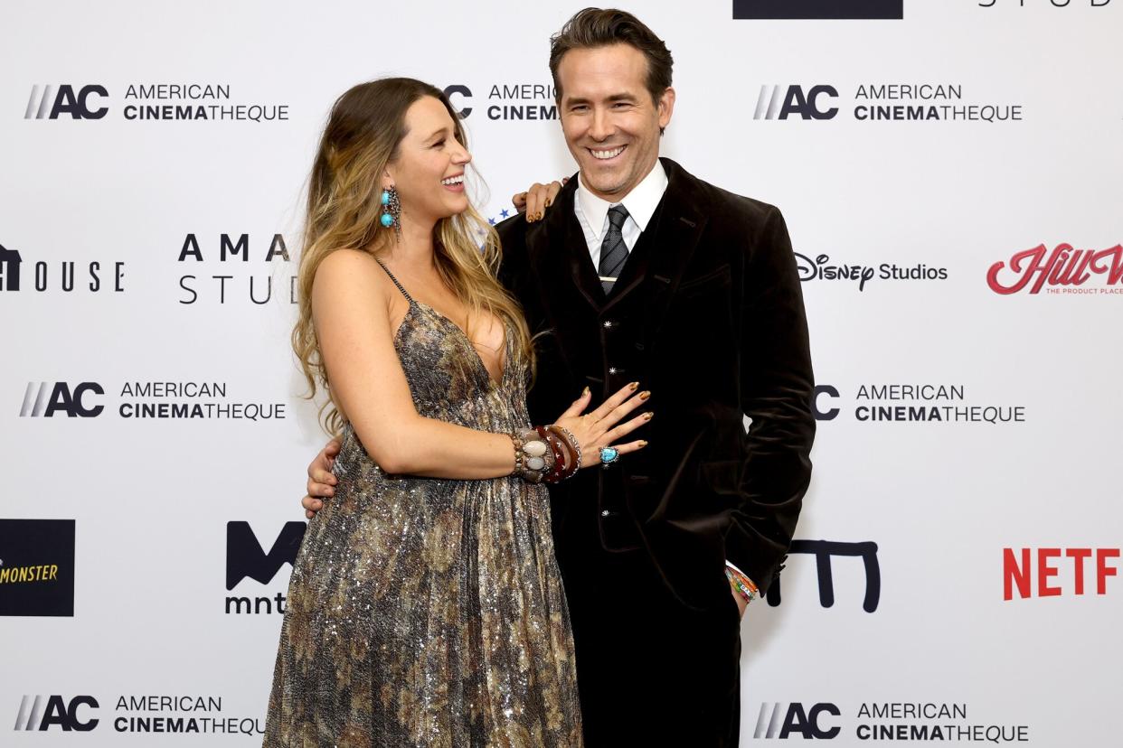 Blake Lively and Honoree Ryan Reynolds attend the 36th Annual American Cinematheque Awards at The Beverly Hilton on November 17, 2022 in Beverly Hills, California.