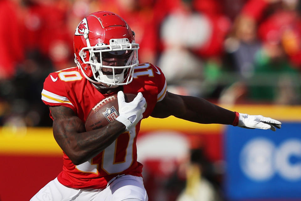 Wide receiver Tyreek Hill #10 of the Kansas City Chiefs 