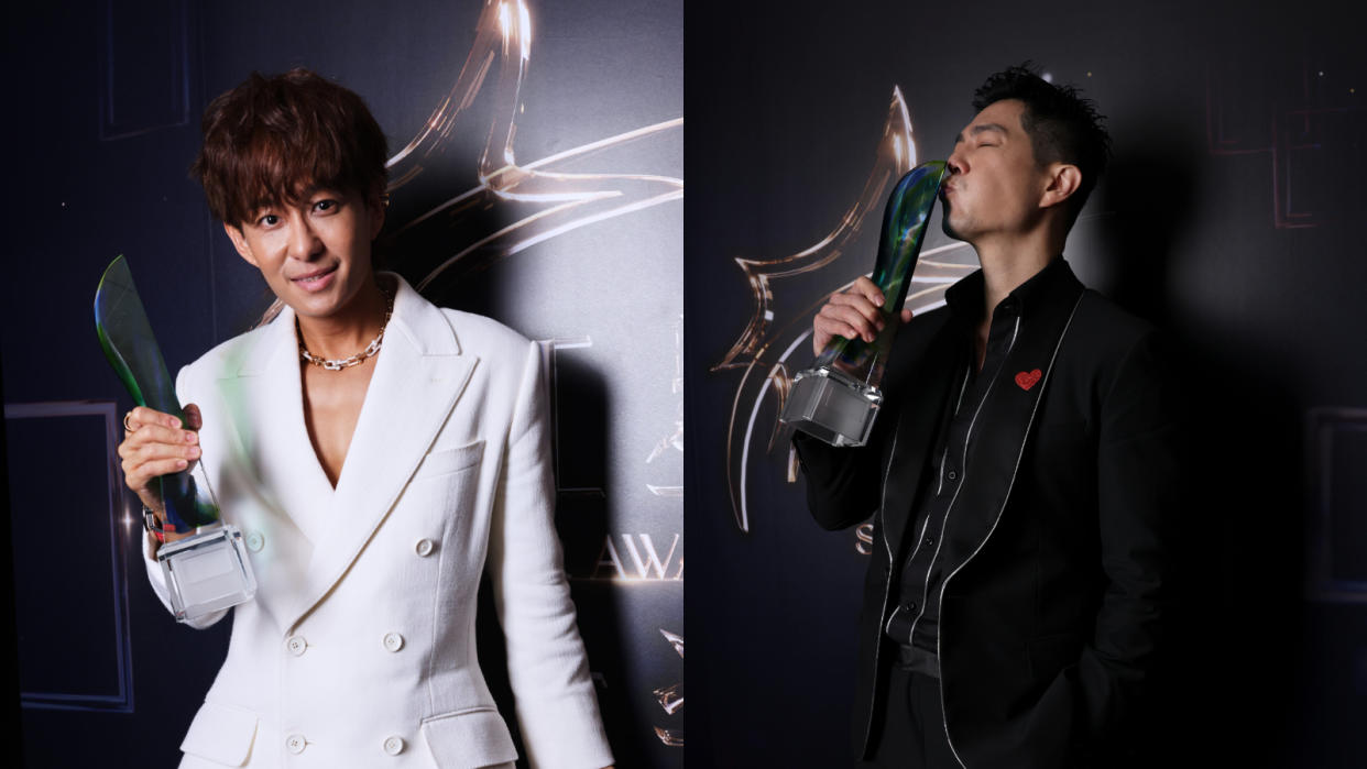 Actors Jeremy Chan (left) and Zhang Yaodong snagged a spot in the coveted Top 10 Most Popular Male Artistes category.