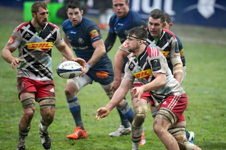 Harlequins number eight Jack Clifford (R) has been called into England's training squad to take Vunipola's place