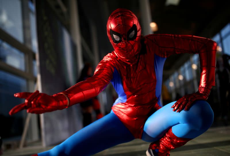 FILE PHOTO: A cosplayer costumed as Spider-Man poses during the Vienna Comic Con