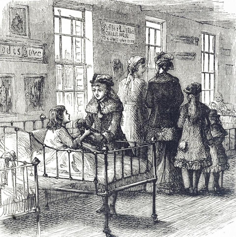 Engraving depicting a children's ward in a London hospital.