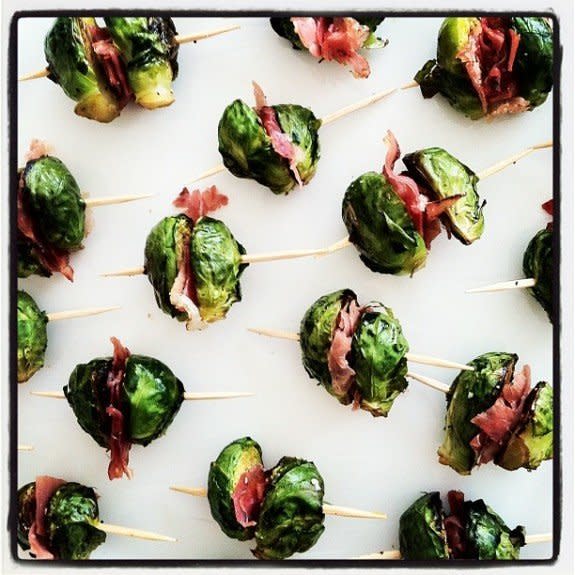 <strong>Get the <a href="http://bevcooks.com/2012/01/roasted-brussels-sprouts-and-prosciutto-bites/" target="_blank">Roasted Brussels Sprouts & Prosciutto Bites recipe</a> by Bev Cooks </strong>