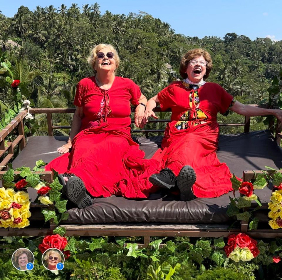 Img 1536
Best friends Ellie Hamby and Sandy Hazelip enjoy a swing and a laugh in Bali, Indonesia on March 16.