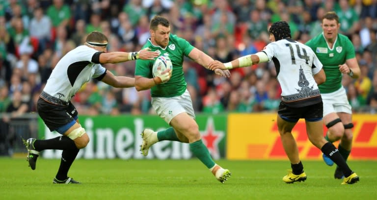 30-year-old Leinster star Cian Healy (C) will run out at Lansdowne Road to take on Argentina for his 73rd cap two years after he came close to having to retire because of a serious neck injury