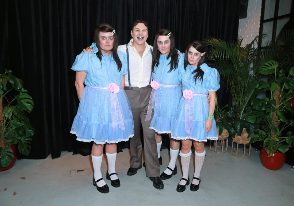 It was all fun and games just last month before the leaked transcript, (L to R) Alan Carr, Walliams, David Ames and Paloma Faith at Jonathan Ross’s Halloween Party (Dave Benett)