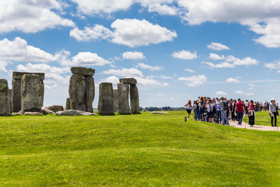 Crowds arriving to visit Stonehenge