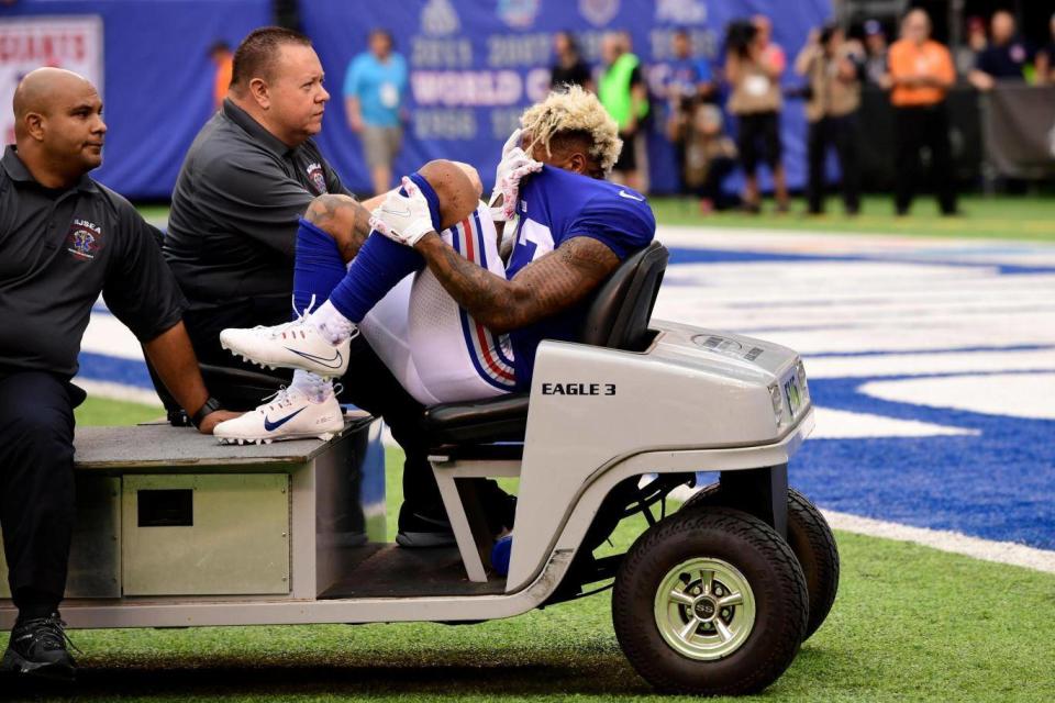 Beckham's season-ending injury derailed the Giants in 2017 (Getty)