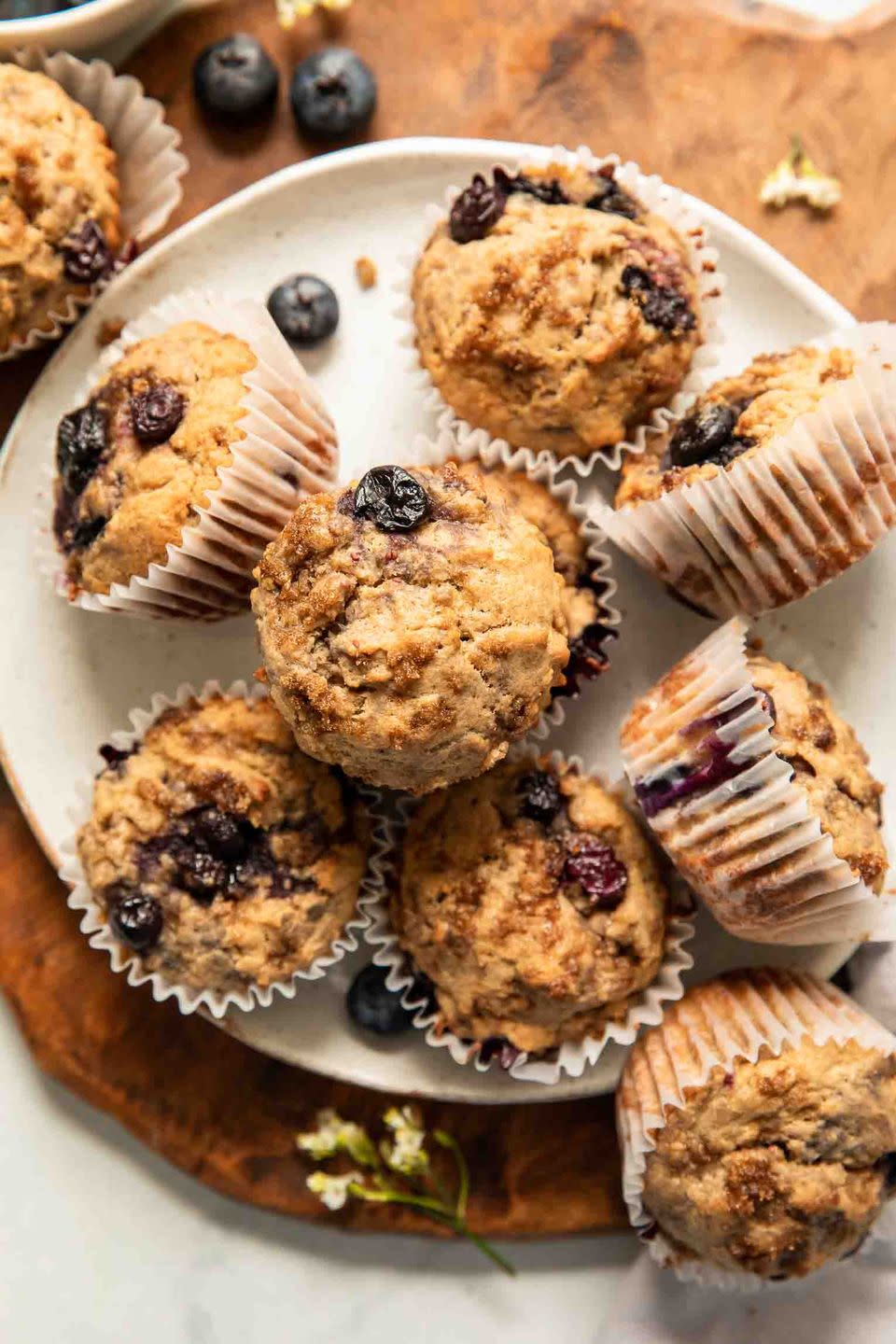 blueberry banana protein muffins from christine mcmichael of jar of lemons