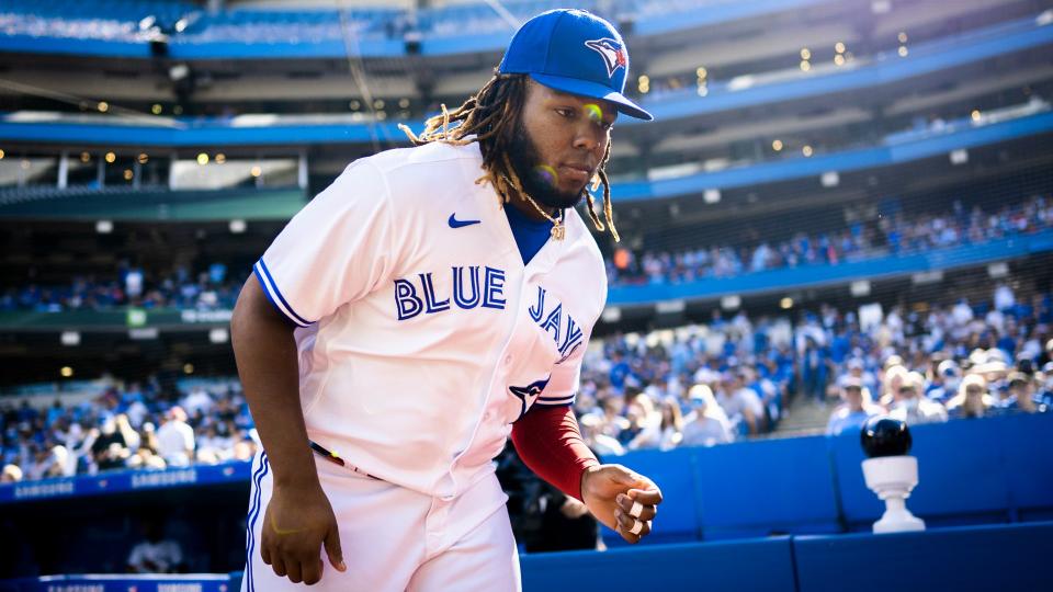 Vladimir Guerrero Jr. has all eyes on him as he vies for the Triple Crown. (Getty)