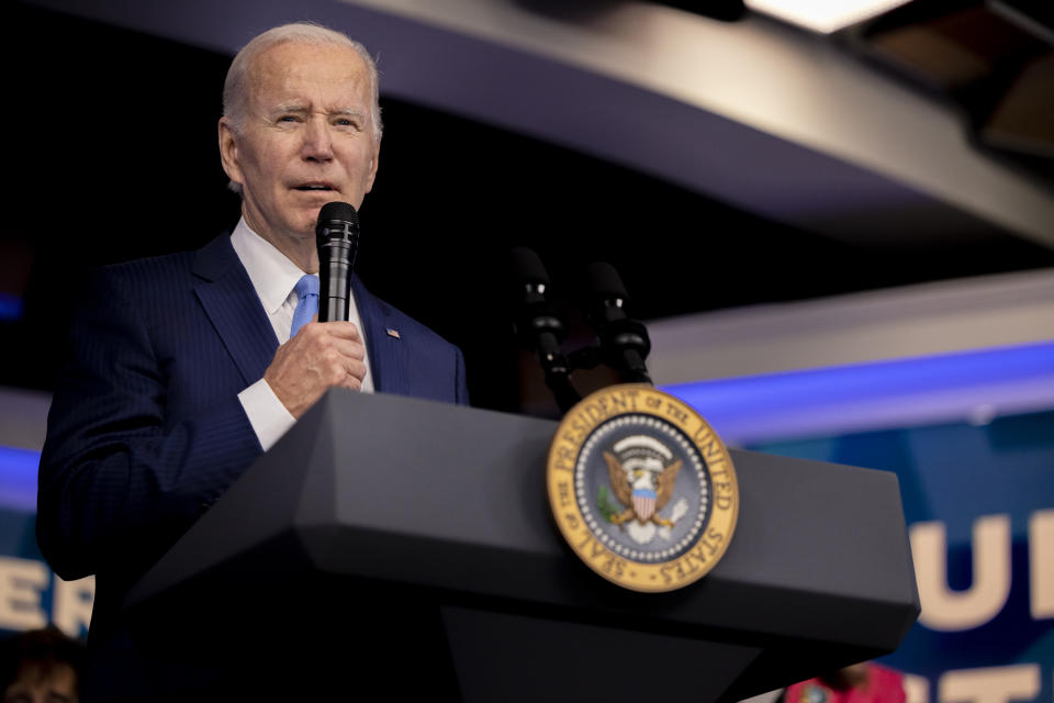 President Biden delivers remarks at the White House.