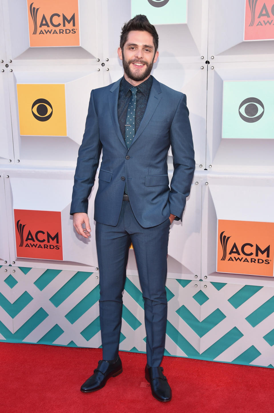 LAS VEGAS, NEVADA - APRIL 03:  Recording artist Thomas Rhett attends the 51st Academy of Country Music Awards at MGM Grand Garden Arena on April 3, 2016 in Las Vegas, Nevada.  (Photo by John Shearer/WireImage)