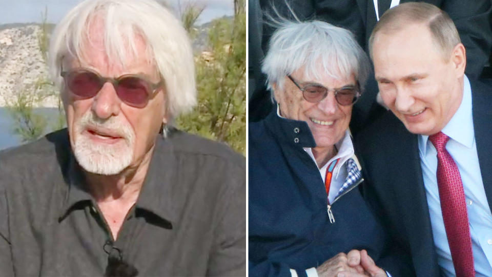 Pictured right, Bernie Ecclestone and Vladimir Putin share a laugh at an event.