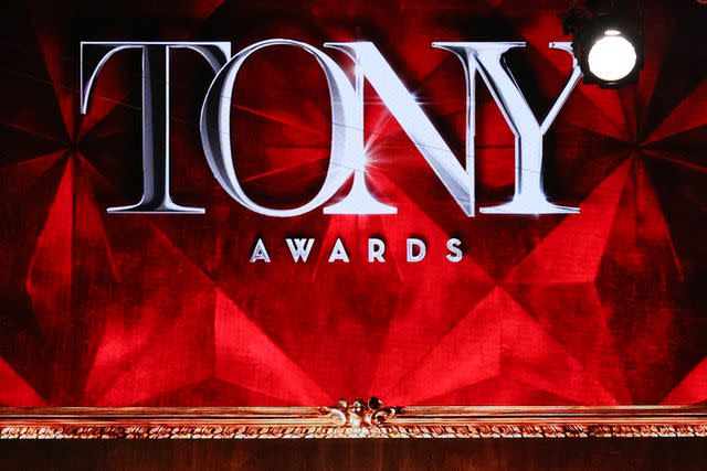 <p>Theo Wargo/Getty </p> Tony Awards logo in 2023