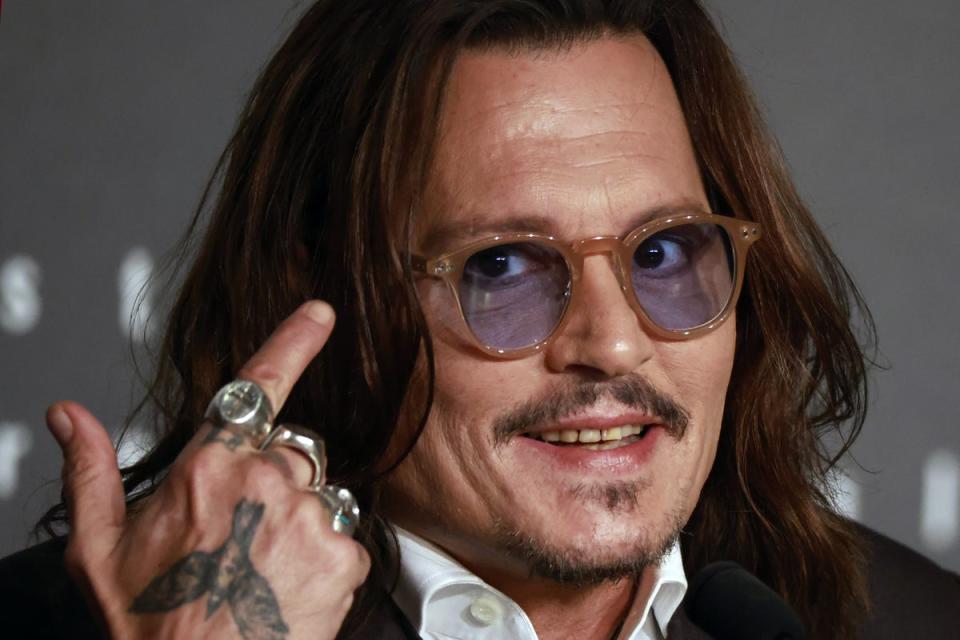 Johnny Depp attends the ‘Jeanne Du Barry’ press conference at Cannes Film Festival (Getty Images)