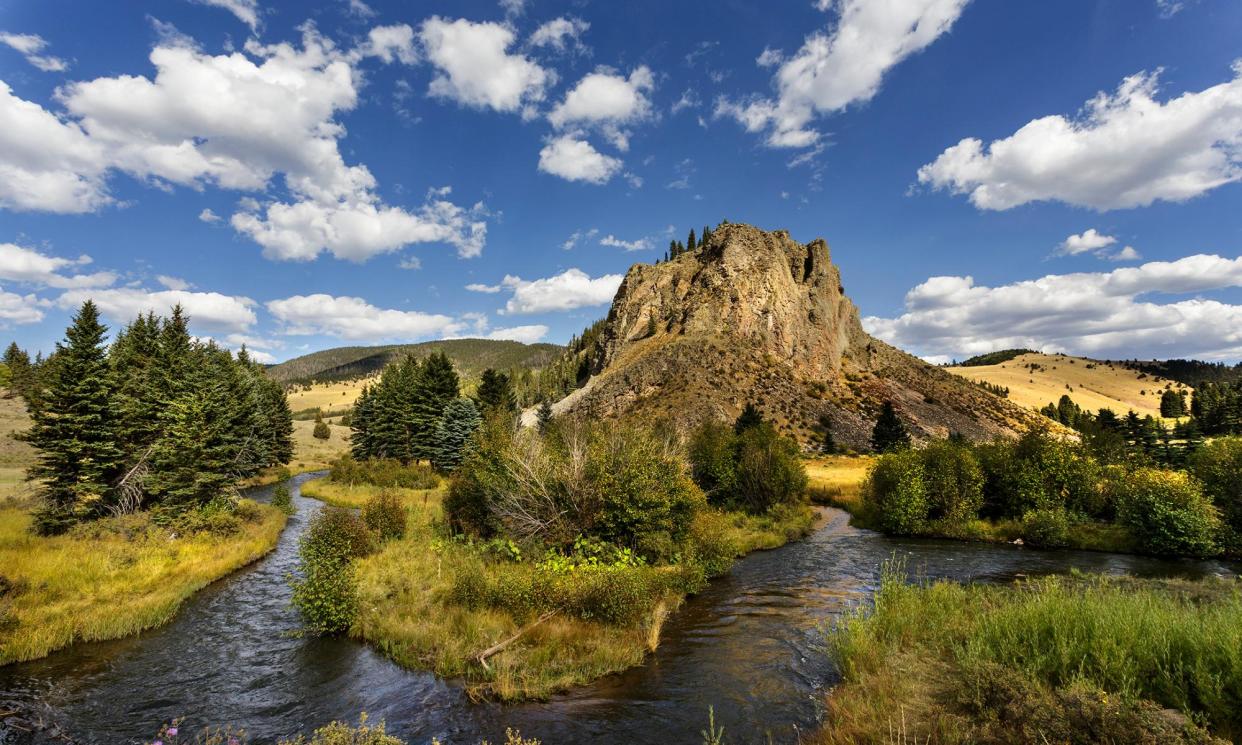 <span>Comanche Point and the Rio Costilla in the Valle Vidal, New Mexico.</span><span>Photograph: Geraint Smith/Courtesy American Rivers</span>