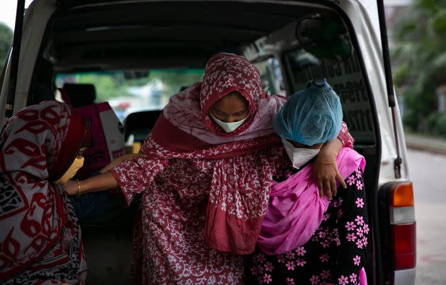 DHAKA, BANGLADESH - JULY 25: 5 month pregnant Surovi, who has COVID-19, is admitted to a hospital on July 25, 2021 in Dhaka, Bangladesh. Bangladesh is in the worst month of the COVID-19 pandemic so far, with the surge in cases fueled by the Delta variant, first detected in India. (Photo by Allison Joyce/Getty Images) (Photo: Allison Joyce via Getty Images)