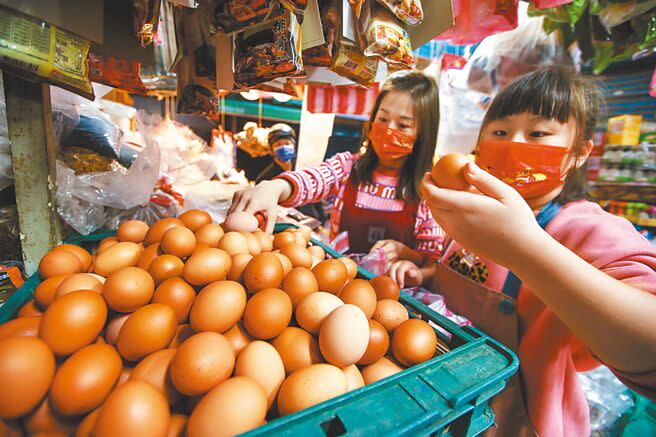 台灣目前市場雞蛋需求量，每日大約1900萬顆到2000萬顆，約有200萬顆到300萬顆的缺口。（本報資料照片）