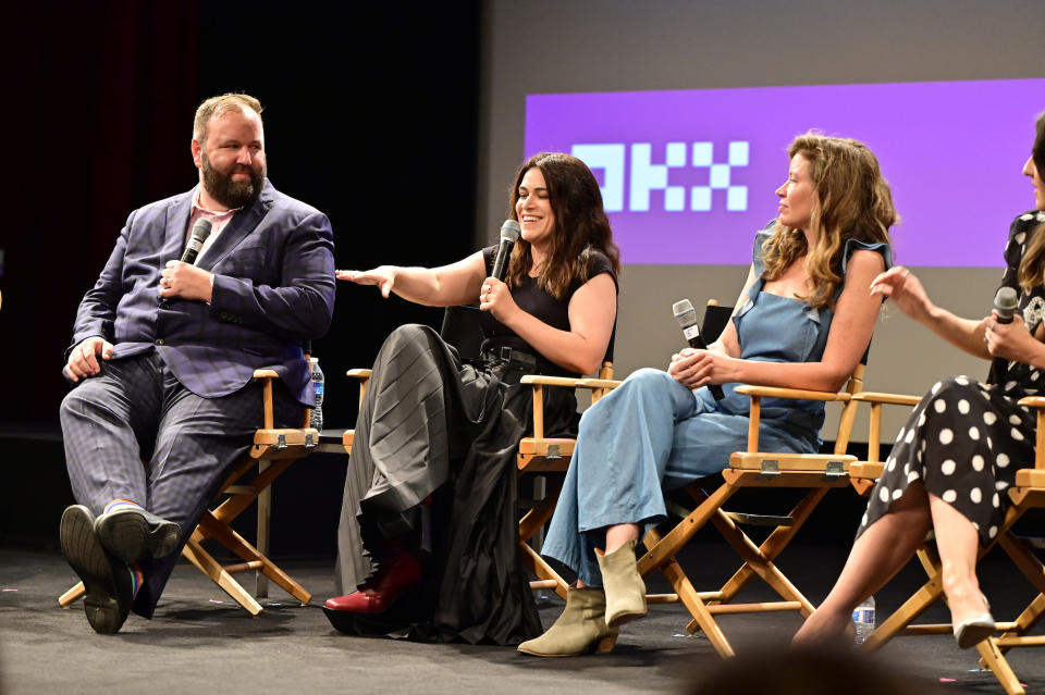 Will Graham, Abbi Jacobson, and Jamie Babbitt discuss the premiere of “A League of Their Own” - Credit: Jeff Neira/Prime Video
