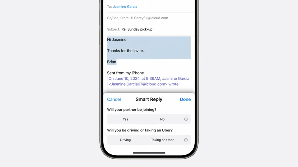 Apple Smart Replies