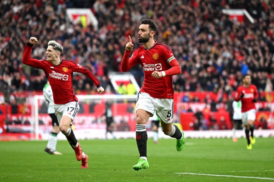 Fernandes equalized from 50 yards and United's first shot on target (Getty Images)