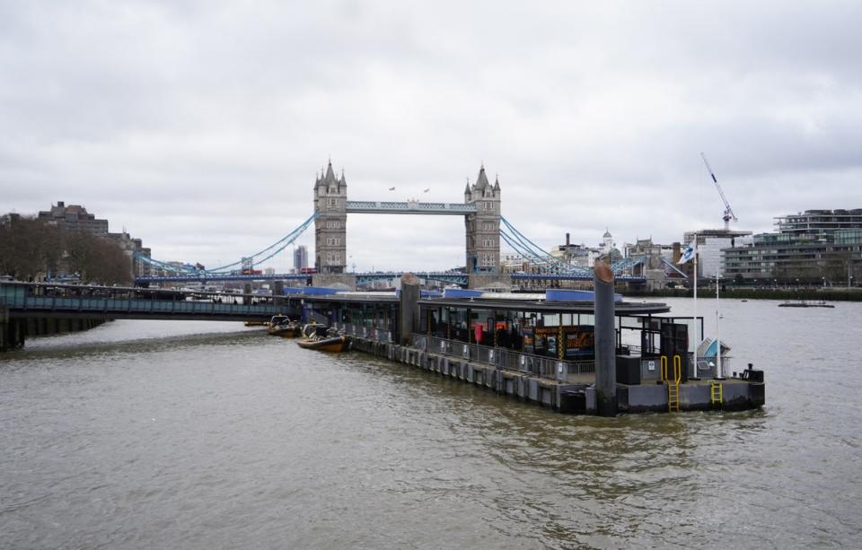 Tower Pier on the Thames, where a body believed to be that of Ezedi was found in the water on Monday (PA)