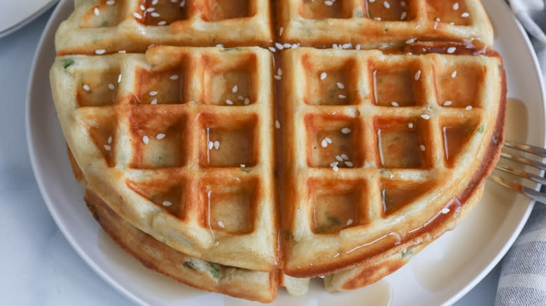 waffle with sesame seeds