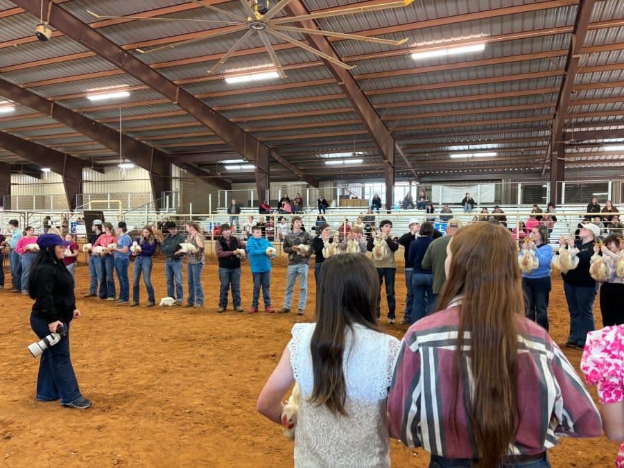 Students lined up at the 48th annual Smith County Junior Livestock Show.