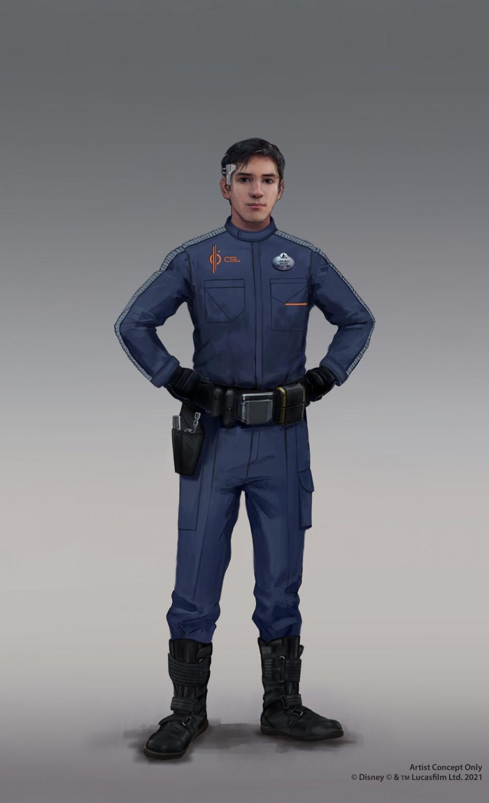 Sammie the mechanic from Star Wars: Galactic Starcruiser concept art