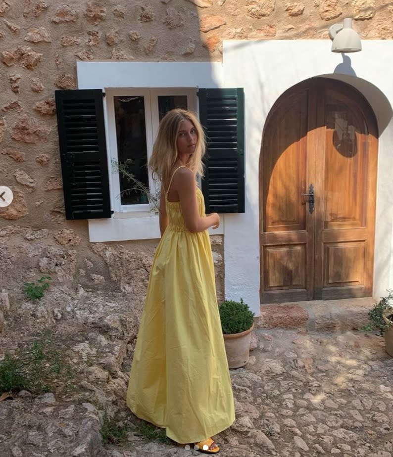 Robe longue jaune