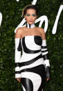 Rita Ora turned heads in this monochrome dress by 16Arlington [Photo: Getty]