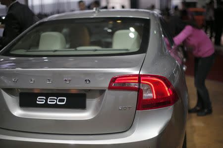 The new Volvo S60 is seen during the opening day of the Shanghai Auto Show in Shanghai in this April 19, 2011 file photo. REUTERS/Carlos Barria/Files