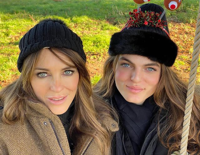 <p>Model Damian Hurley shared a festive photo of himself and mum Elizabeth Hurley looking seriously identical. Both wearing matching knitted bobble hats and sporting the actress' long brunette hair and striking blue eyes, the mother and son looked uncanny.</p><p><a href="https://www.instagram.com/p/B6gBDRalivM/" rel="nofollow noopener" target="_blank" data-ylk="slk:See the original post on Instagram;elm:context_link;itc:0;sec:content-canvas" class="link ">See the original post on Instagram</a></p>